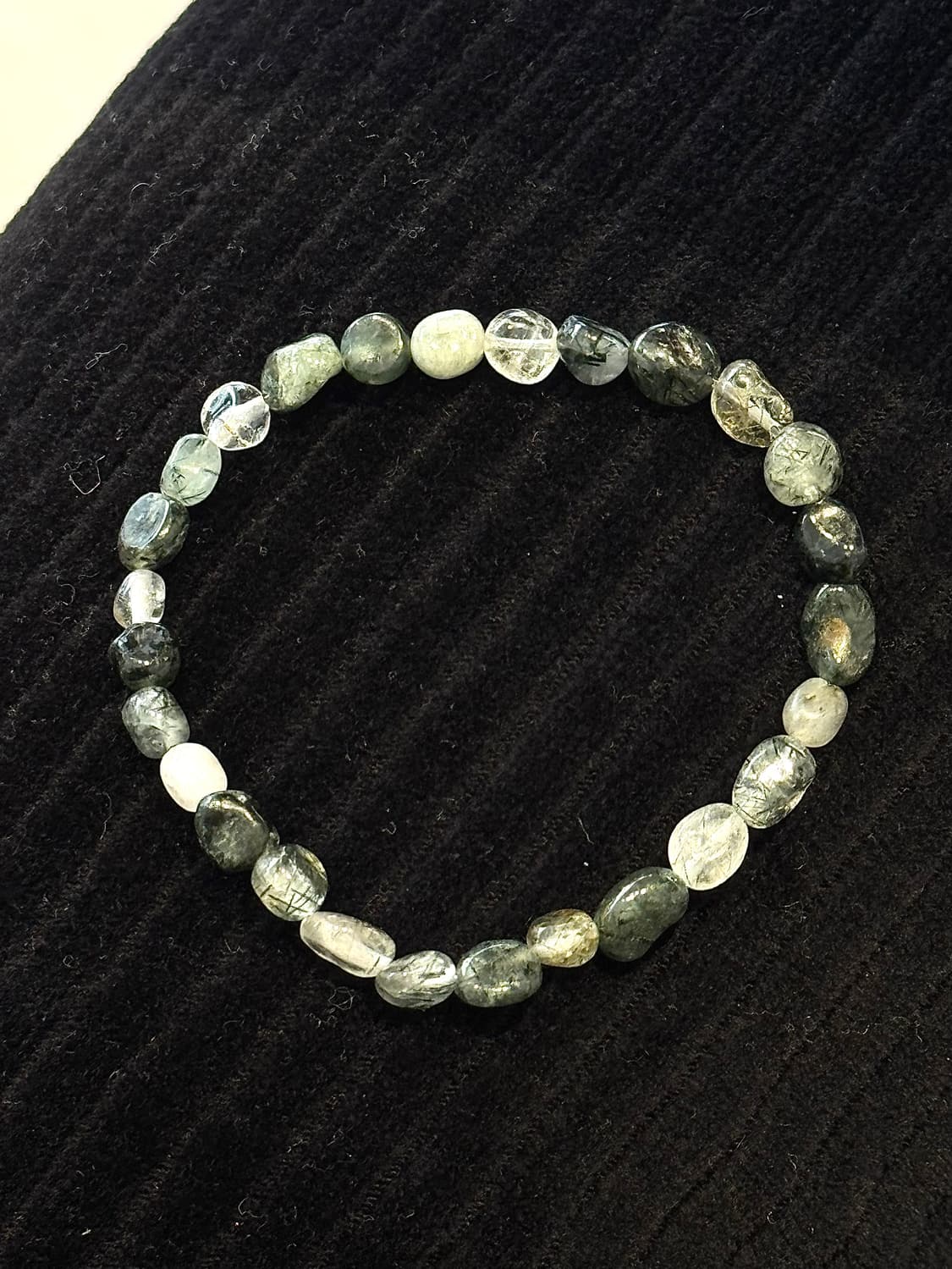 (핸드메이드) 천연 그린 루틴 퀄츠 수정 원석팔찌 상품이미지1