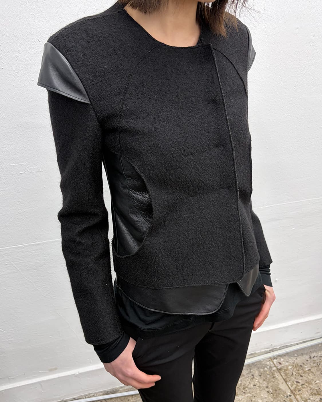 닐바렛 레더 패널 자켓 상품이미지5