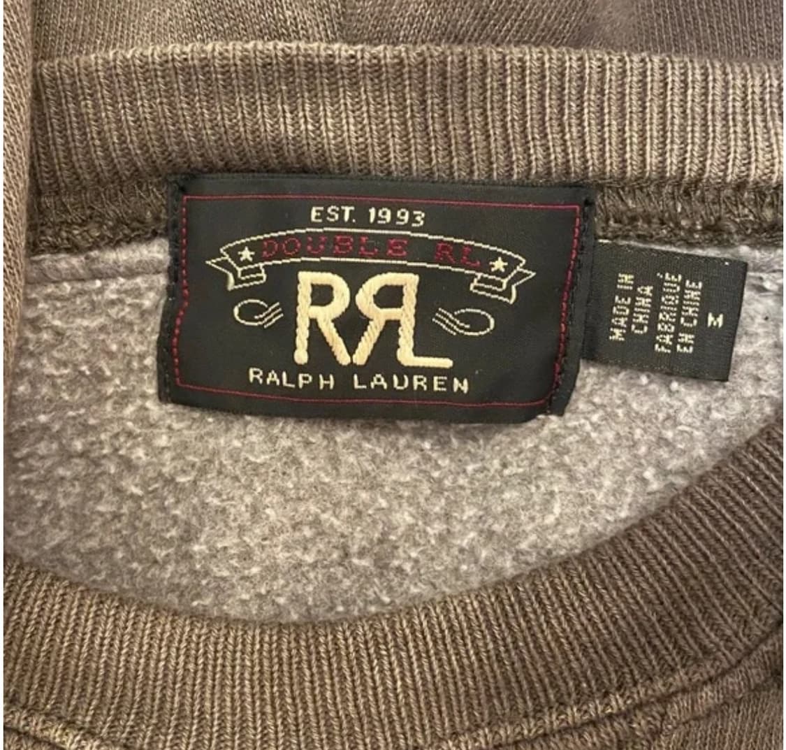 M >L 교환 RRL 더블알엘 랜치 로고 워싱 후드티 브라운 상품이미지3