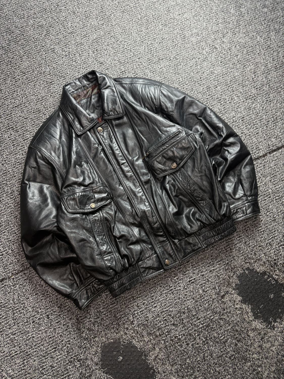 빈티지 아카이브 램스킨 레더 봄버 자켓 3676 상품이미지1