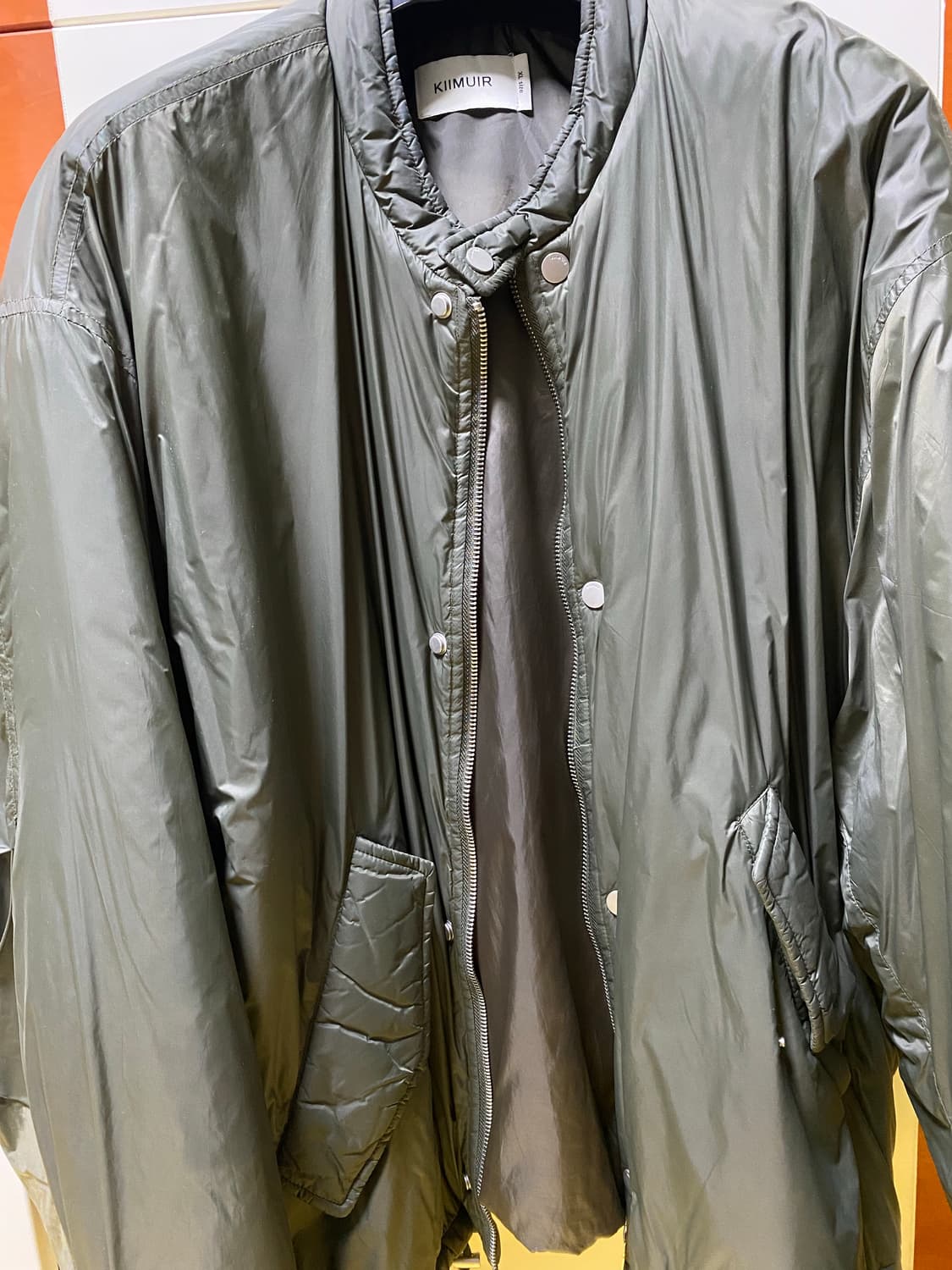 키뮤어 릴렉스드 패디드 바이커 자켓 카키 xl 상품이미지2