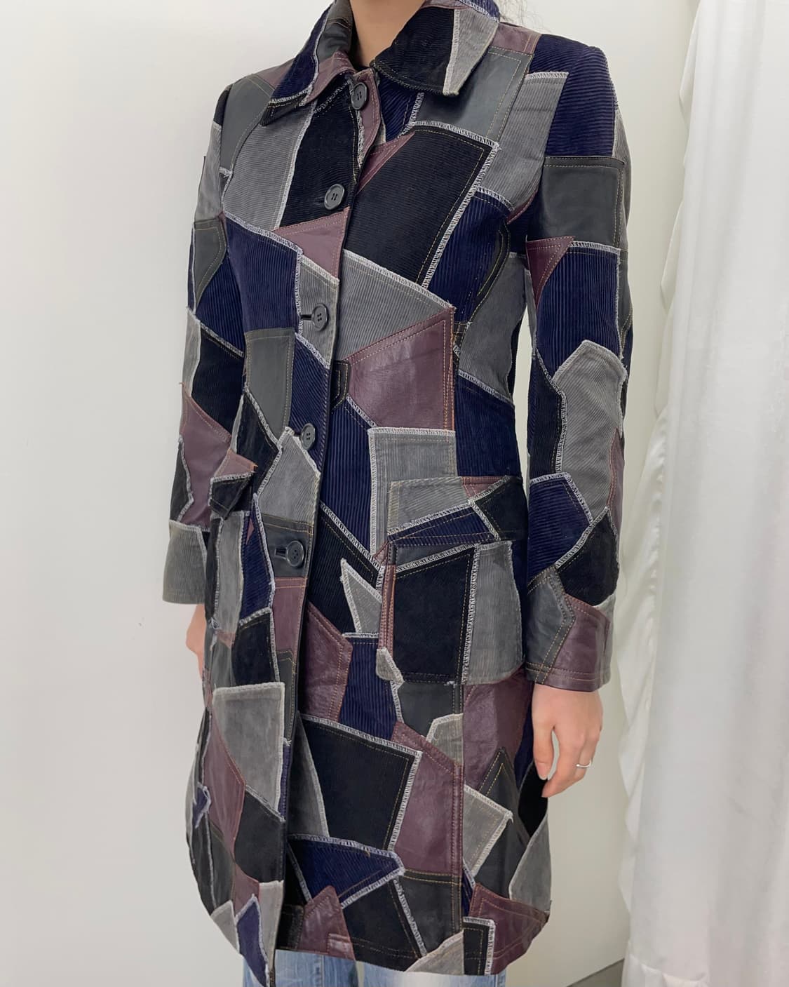 vintage 패치워크 롱 자켓 상품이미지1