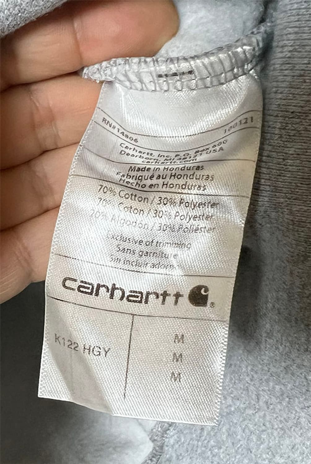 칼하트 K122 HGY 남자 후드집업 추동복 오버핏 95-100 상품이미지5