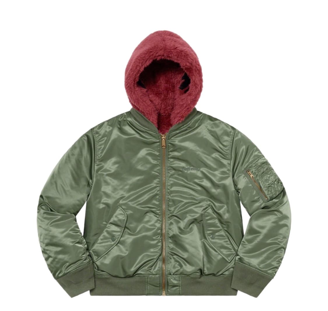 [M] 슈프림 포우 퍼 리버시블 MA-1 올리브 - 22FW 상품이미지1