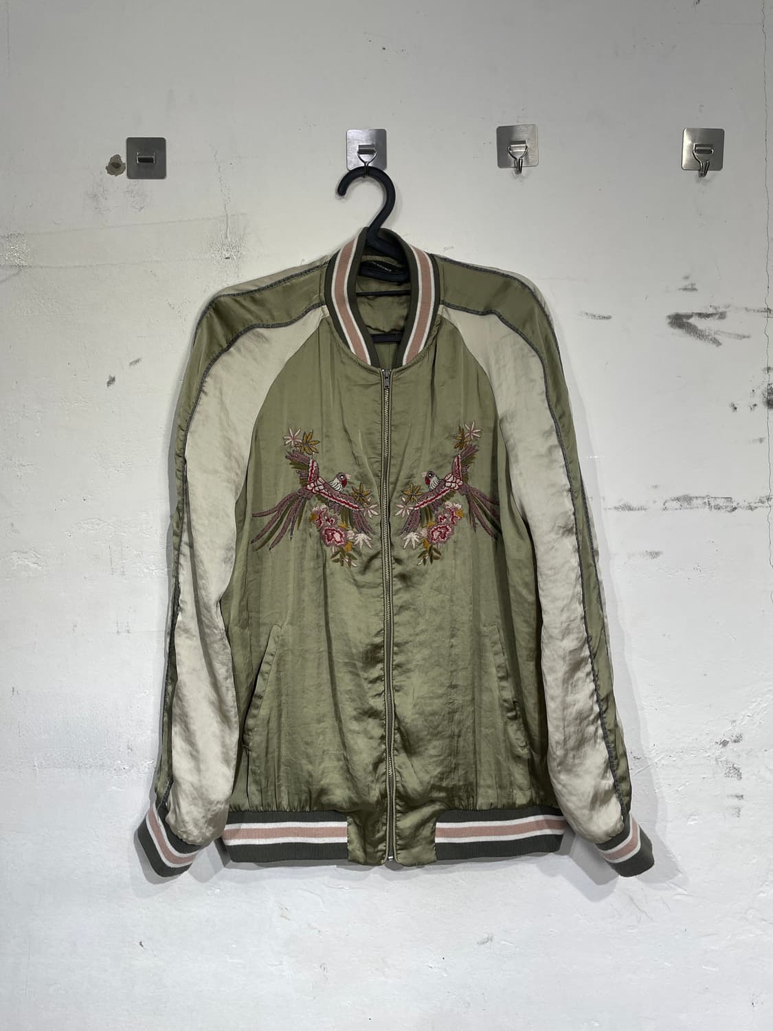 일본빈티지 사틴 자수 스카잔 오리엔탈 스카쟌 M 상품이미지6