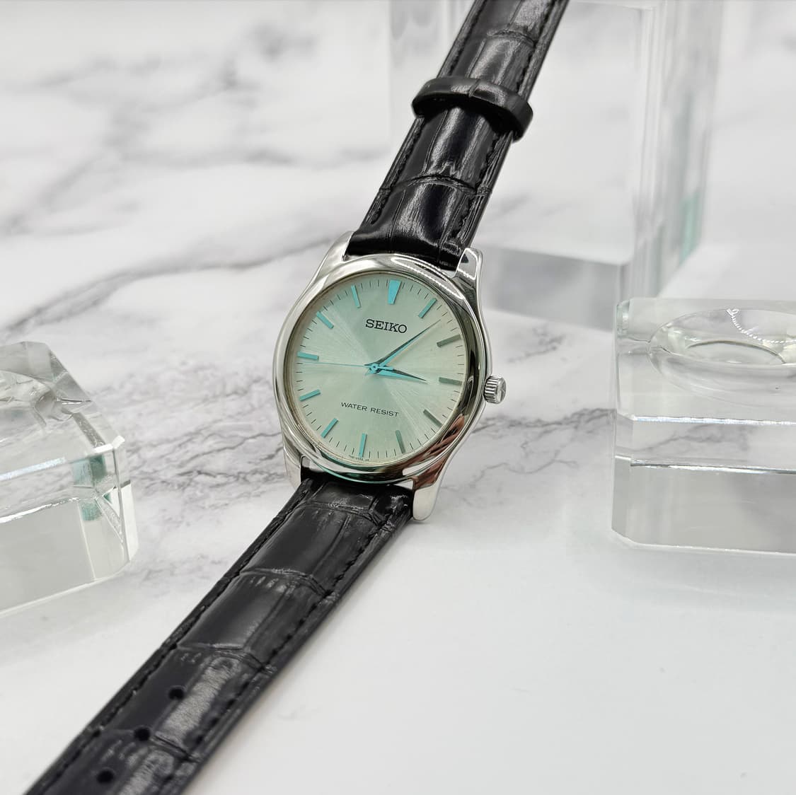 90s00s 빈티지 세이코 미니멀리즘 실버 썬레이 드레스 워치 상품이미지1