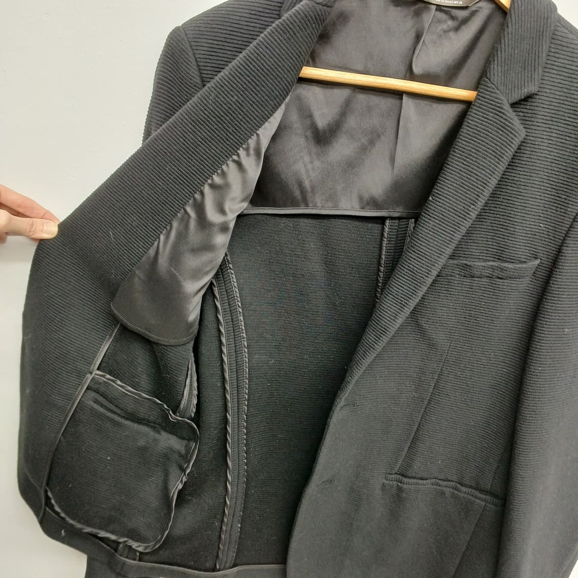 자라맨 블랙 텍스처 싱글 블레이저 M 상품이미지4