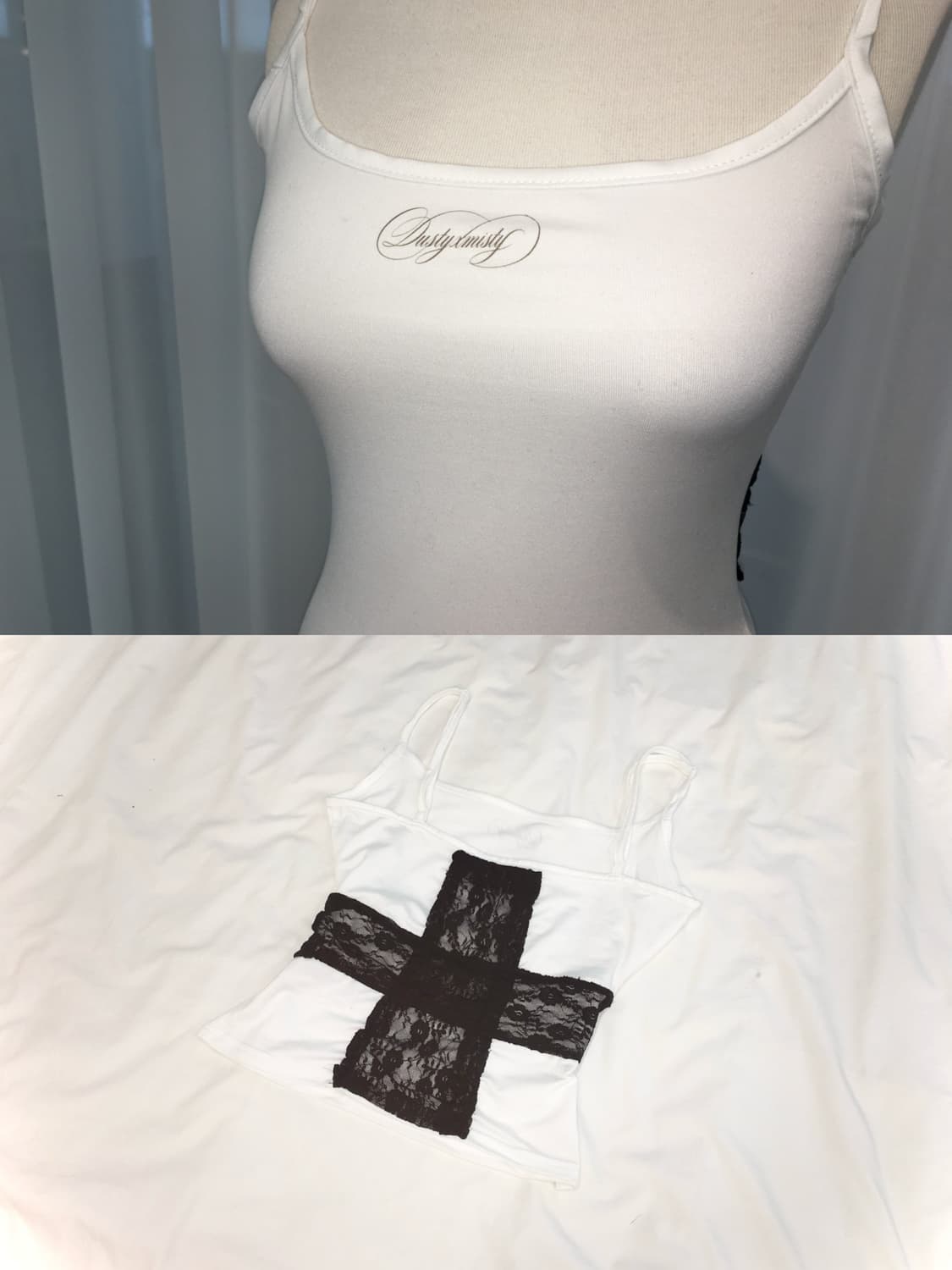 Lace-Trim White Camisole 상품이미지1