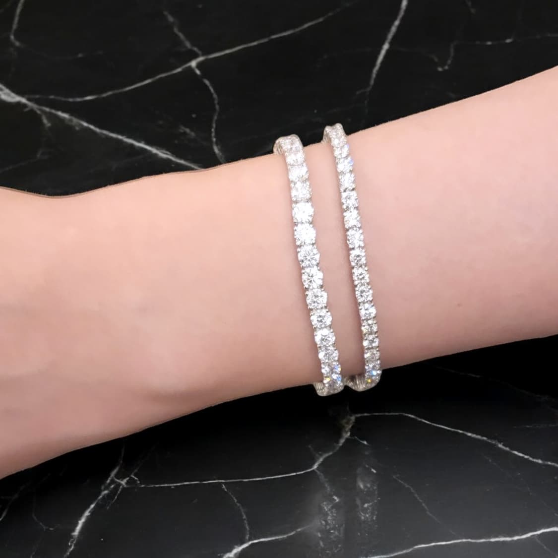 2부 랩다이아 18K 화이트골드 테니스팔찌 상품이미지5