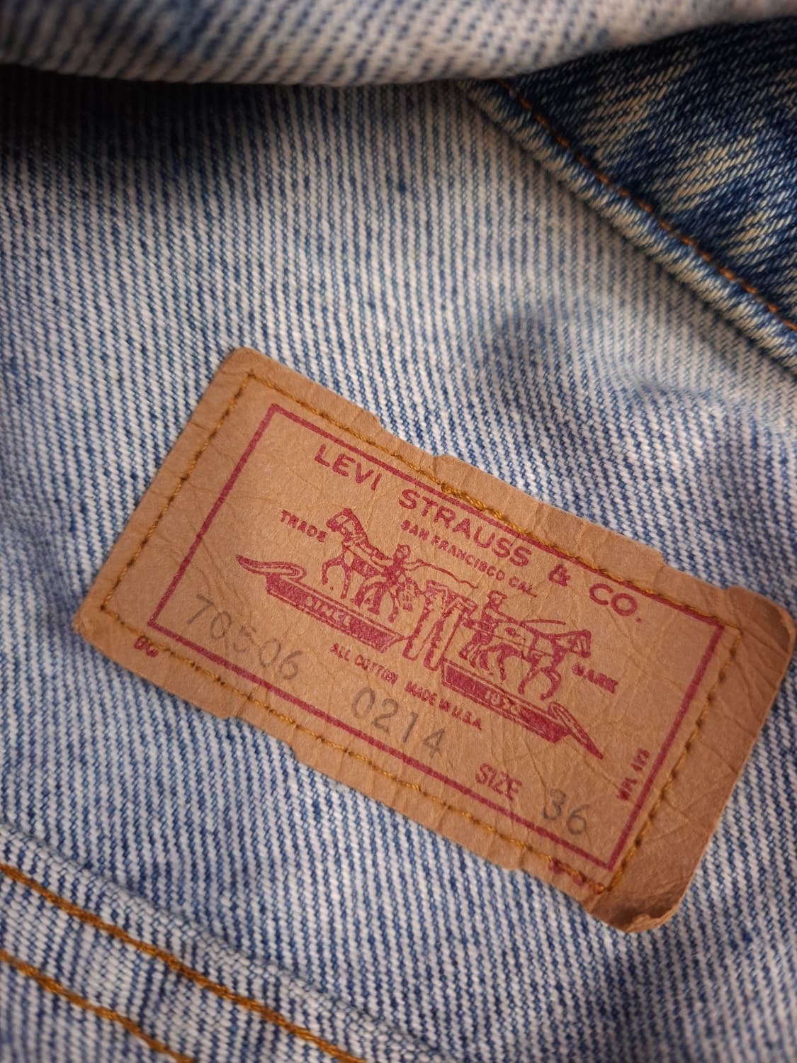 오리지날 미국제조 80's 리바이스 70506 데님 트러커자켓 상품이미지3