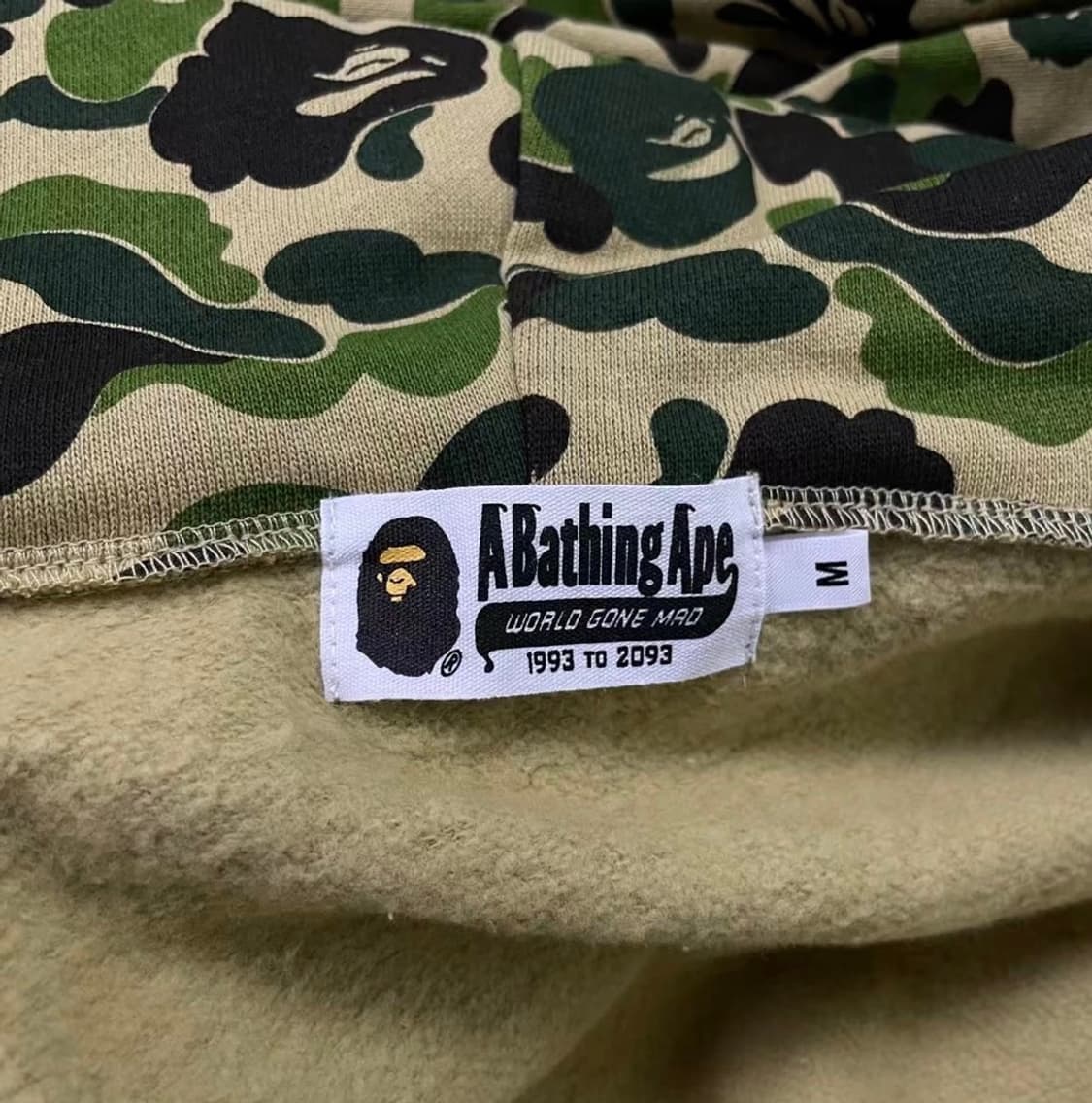 베이프 ABC 카모 샤크 풀 집 후드 그린 (급처 상품이미지3