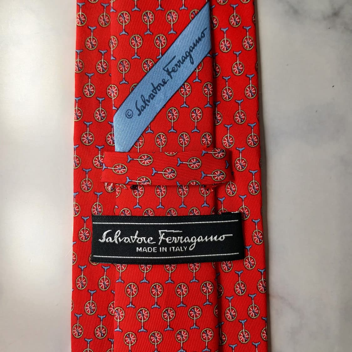 살바토레 페라가모 실크 레드 넥타이 8cm S~A+등급 E954 상품이미지8