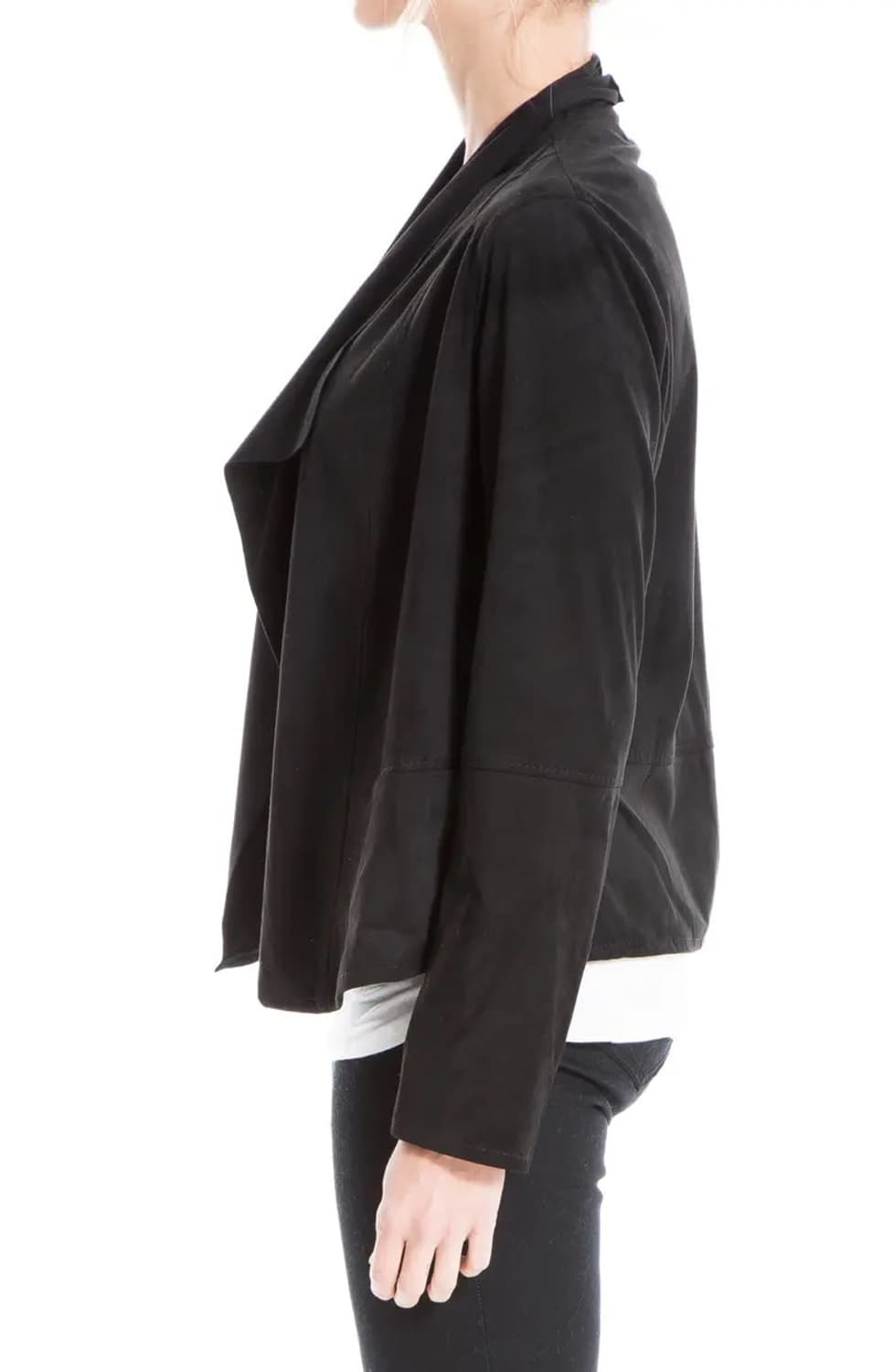 맥스스튜디오 블랙 스웨이드 오픈 자켓 상품이미지2