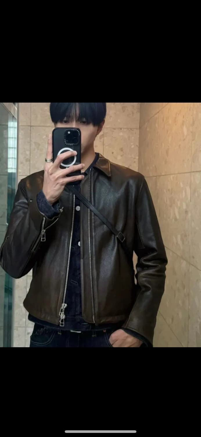 토니웩 레더 빈티지 트리트먼트 크롭 자켓 다크 브라운 L 상품이미지8