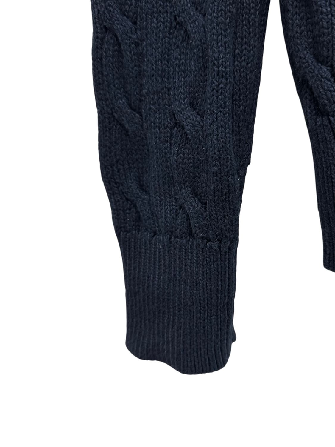 폴로 폴라넥 케이블 꽈배기 니트 네이비 (XS) 상품이미지4
