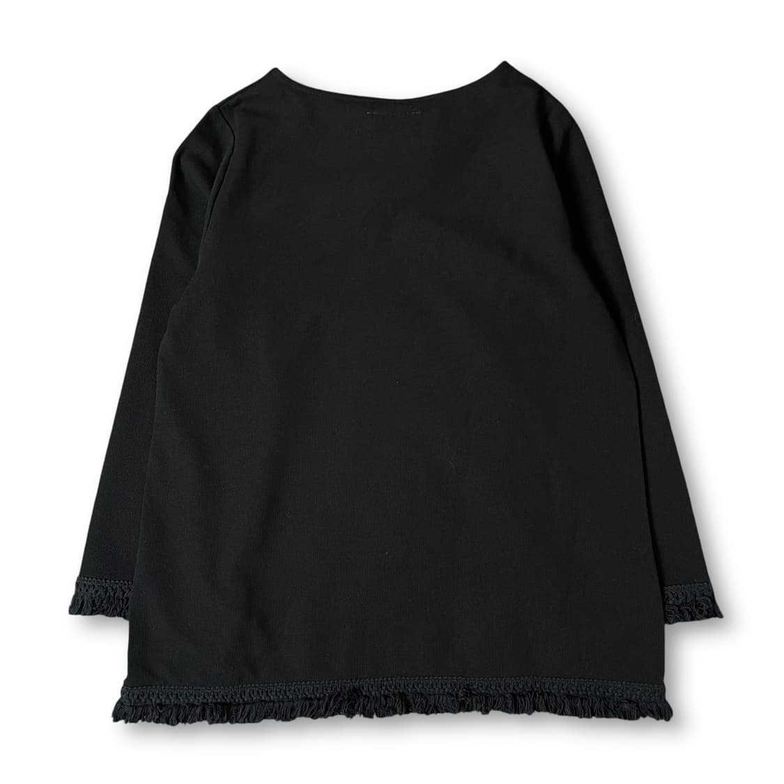 센스오브플레이스 블랙 브이넥 폴리 7부 니트  상품이미지2