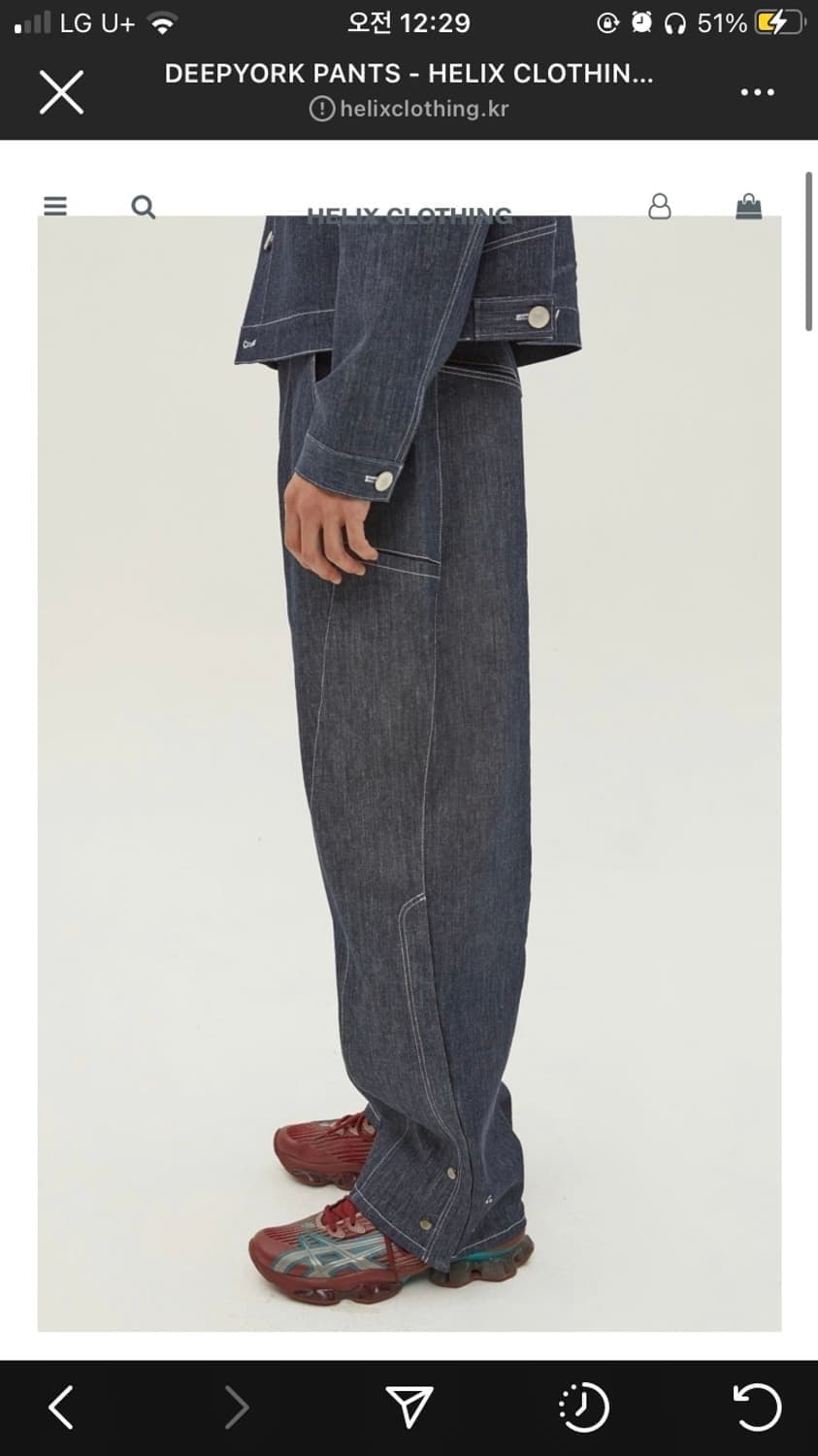 M 헬릭스클로딩 딥요크팬츠(중청) 판매합니다 상품이미지4