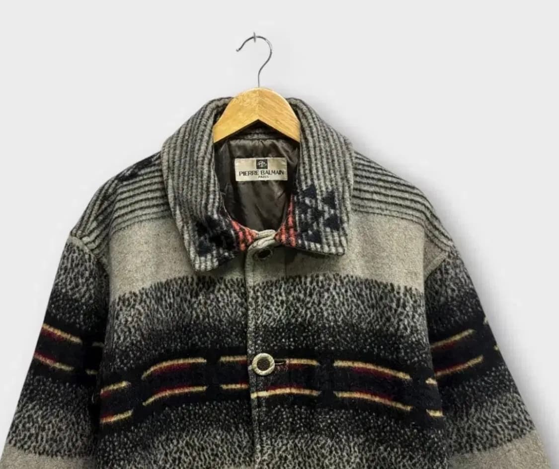 피에르 발망 빈티지 보헤미안 블랭킷 코트 XL 상품이미지3