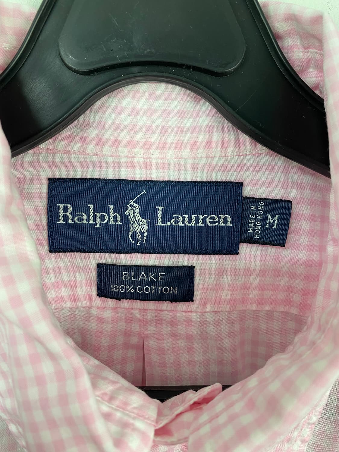 폴로 랄프로렌 핑크 체크 반팔 셔츠 M 상품이미지3