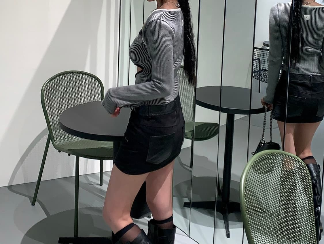 보헤미안서울 레더 스커트 상품이미지3