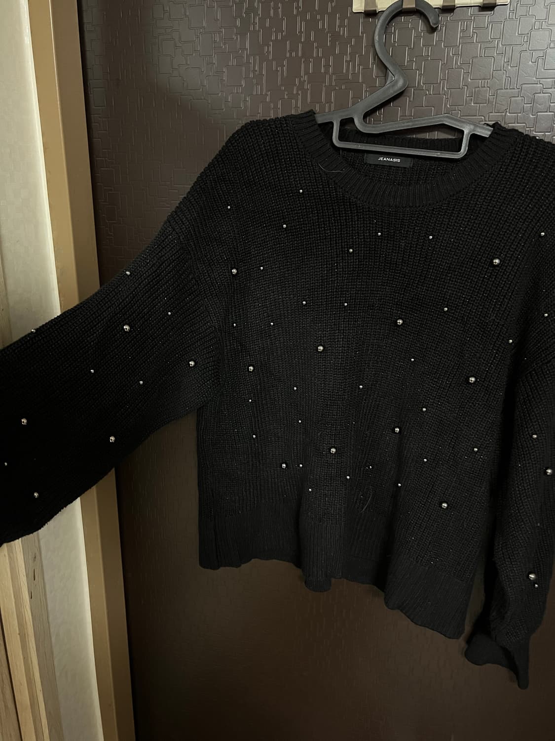 빈티지 벨벳 블랙 심볼 니트 free 상품이미지2