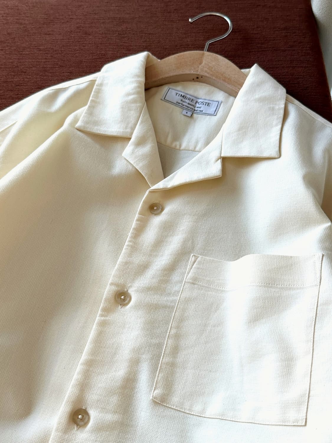 Natural texture fabric open collar shirt 상품이미지2