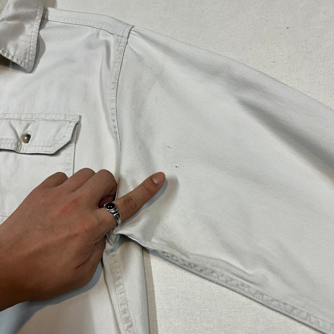 L) Wrangler 랭글러 투포켓 워크웨어 코튼 셔츠 크림 아이보리 상품이미지5