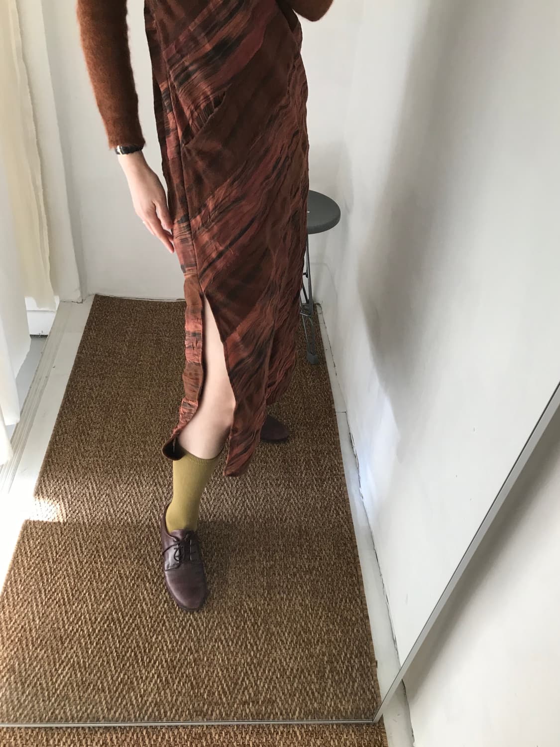 brown pattern dress 상품이미지4