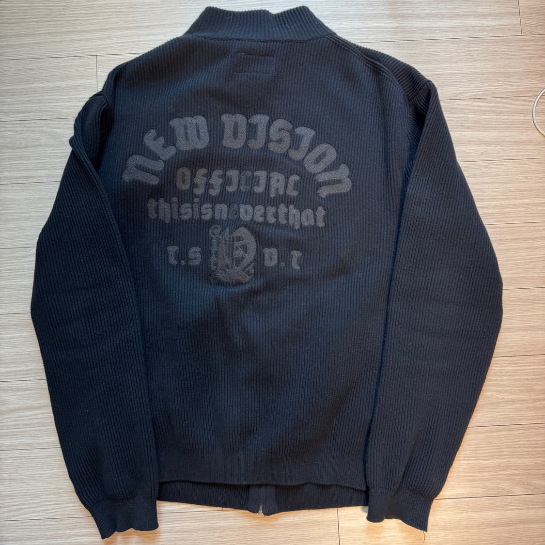 디스이즈네버댓 풀집 가디건 울집업 L 블랙 상품이미지8