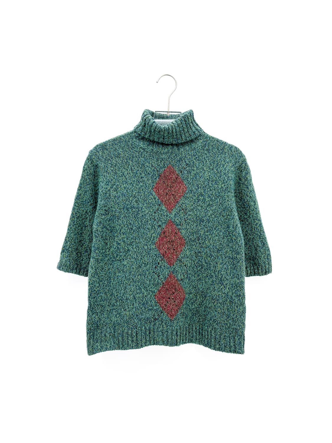 빈티지 아가일 패턴 반팔니트 상품이미지1