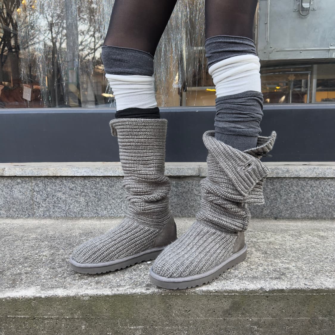 2000s Y2K 니트 카디 어그 부츠 상품이미지5