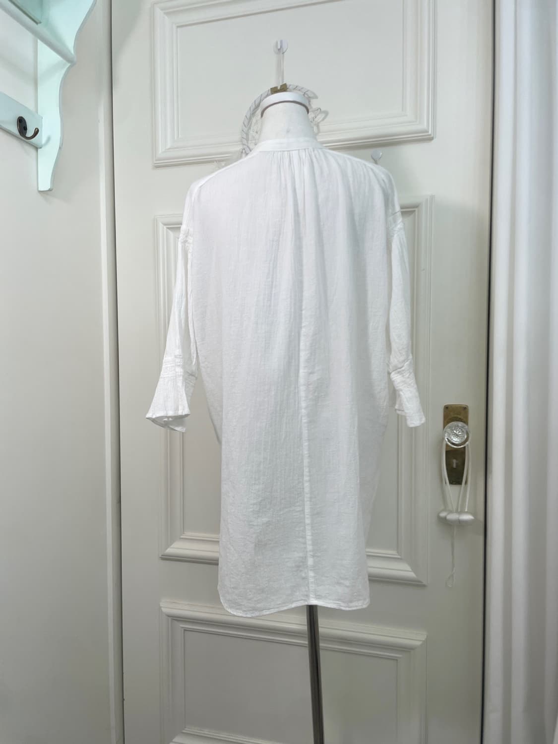 white shirring cotton opc blouse(size-M) 상품이미지3