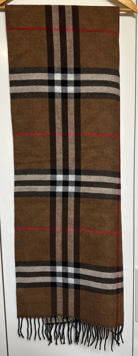 버버리 로고 캐시미어머플러 브라운/블랙남여공용 상품이미지3