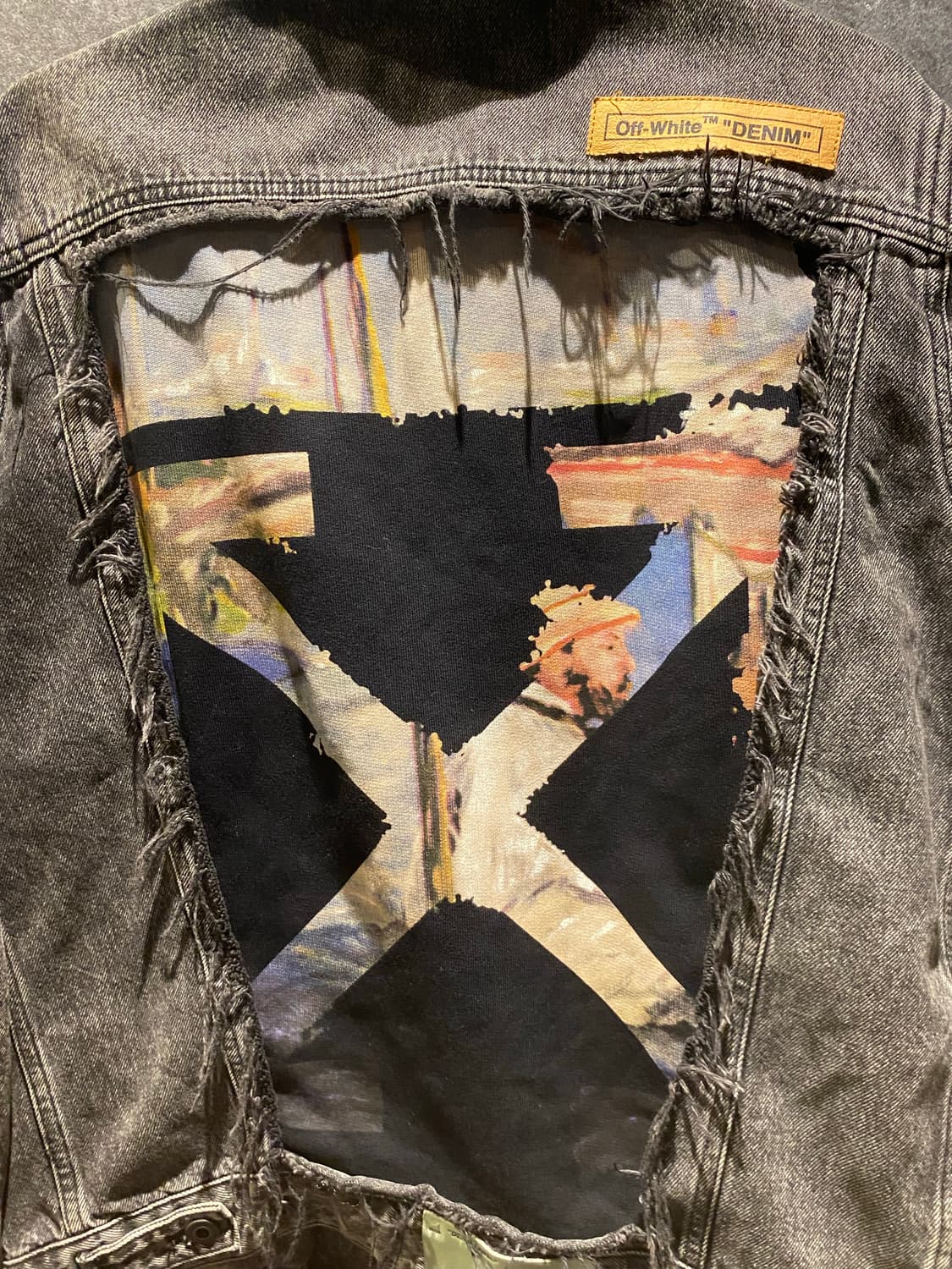 Off White art piece denim jacket M black 상품이미지5