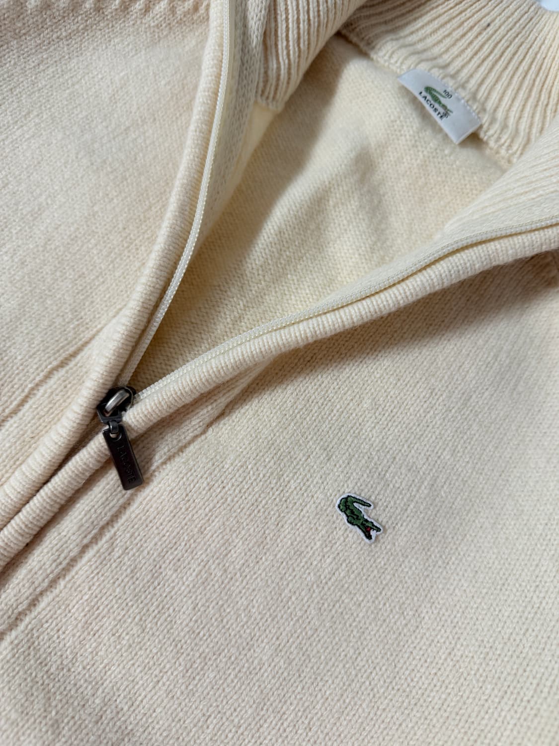 라코스테 루즈핏 00‘s 아이보리 울 니트 집업 상품이미지4