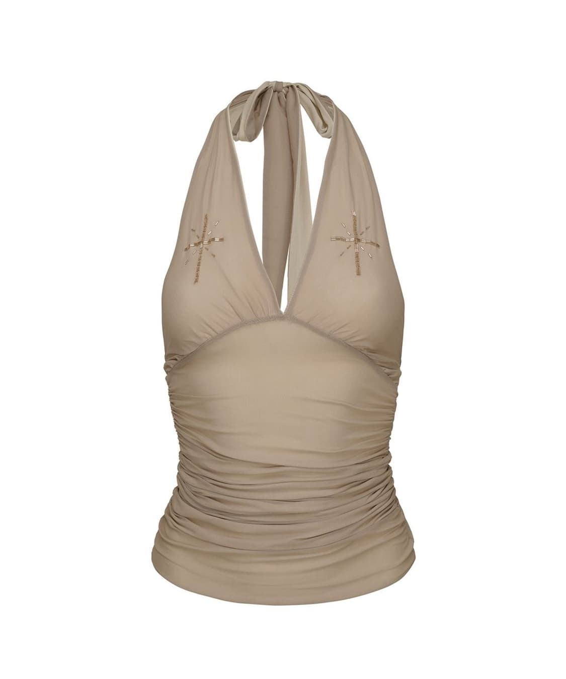 스컬프터 Beaded Mesh Halter Top Skin 상품이미지1
