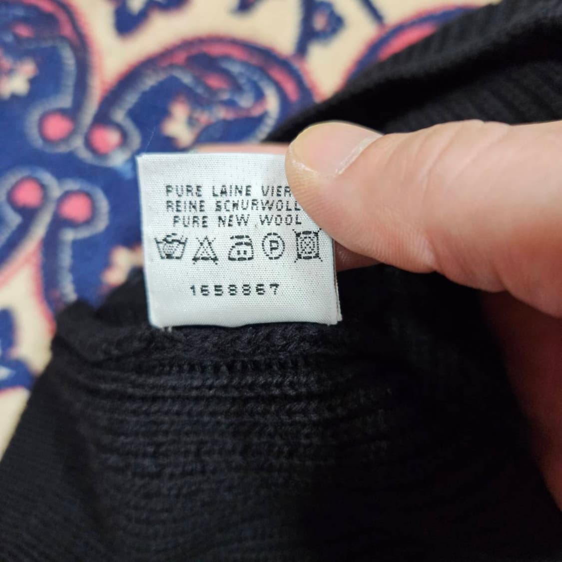 Critina Mazzonett 버진울 100% 벨루어 블럭 집업가디건 상품이미지9