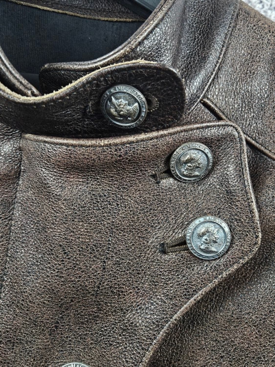 빈티지 리얼레더 코르셋 언밸런스 라이더자켓 ( S추정 ) / 11106 상품이미지8