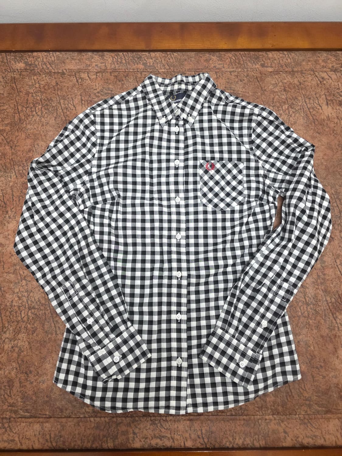 프레드페리 여성 깅엄 체크 셔츠 S 상품이미지1