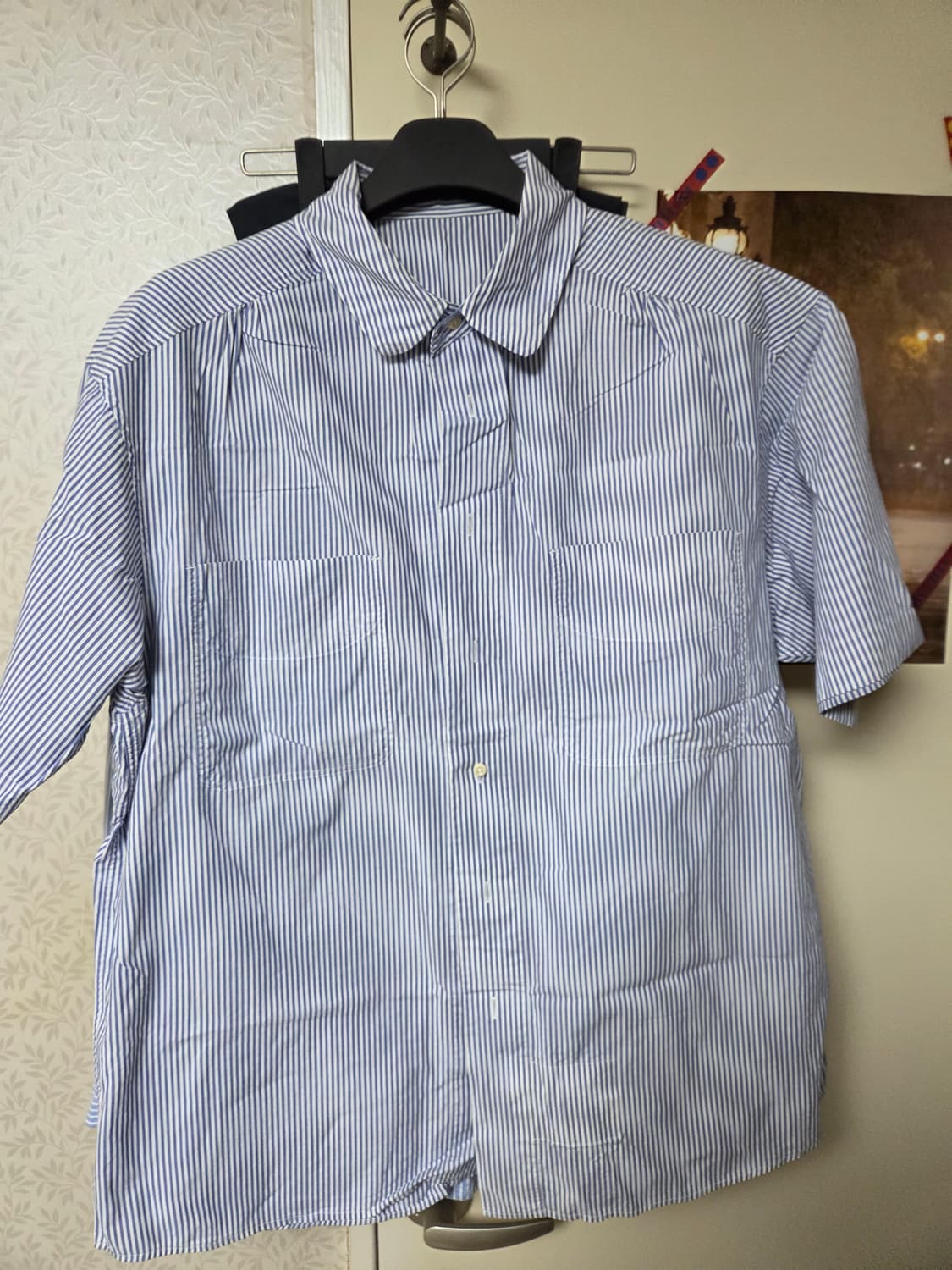 도큐먼트 백로고 반팔 셔츠(BACK LOGO STRIPED HALF SH 상품이미지3