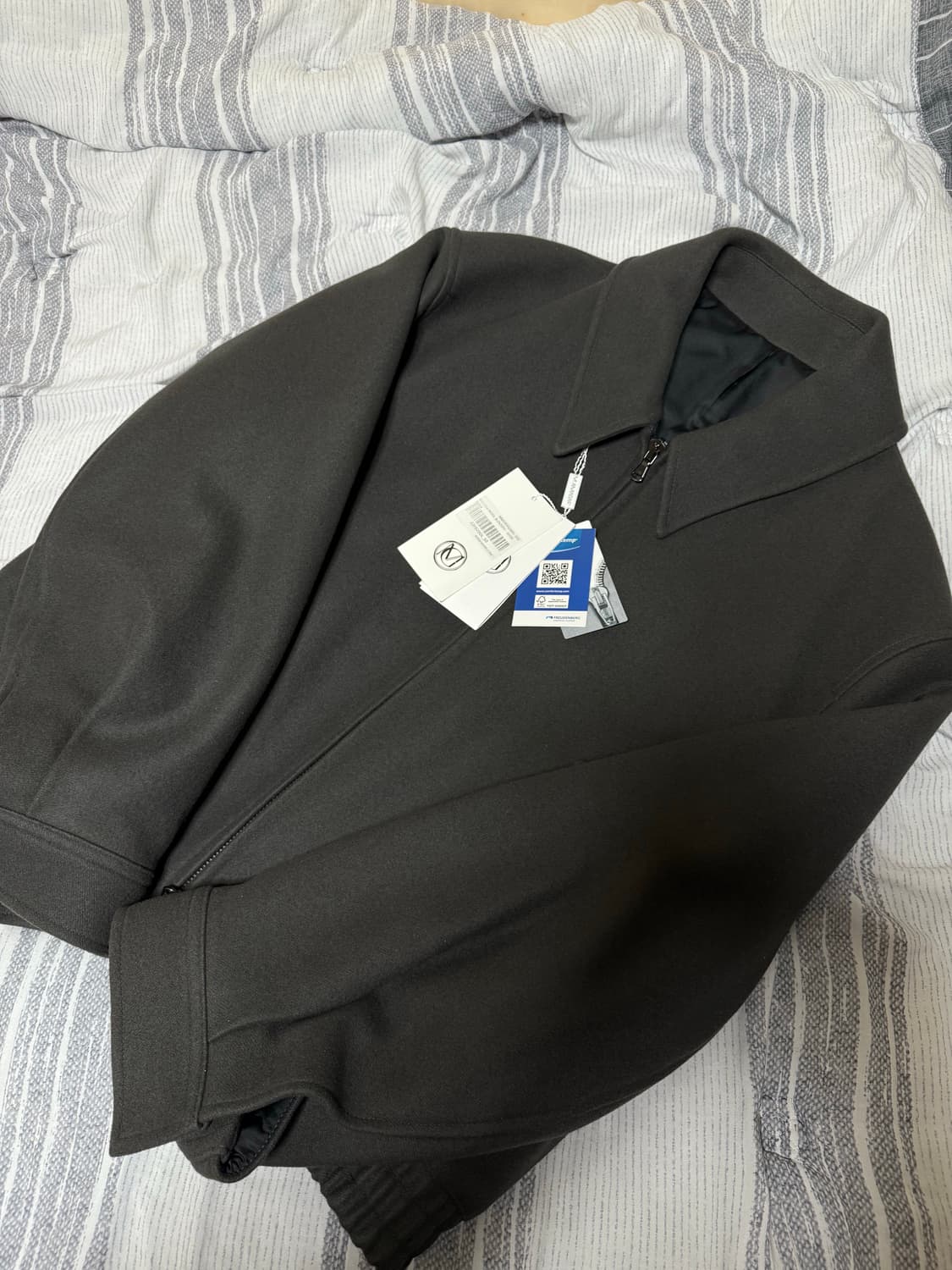 (50) 마마가리 포트베이 울 블루종 다크 올리브 상품이미지4