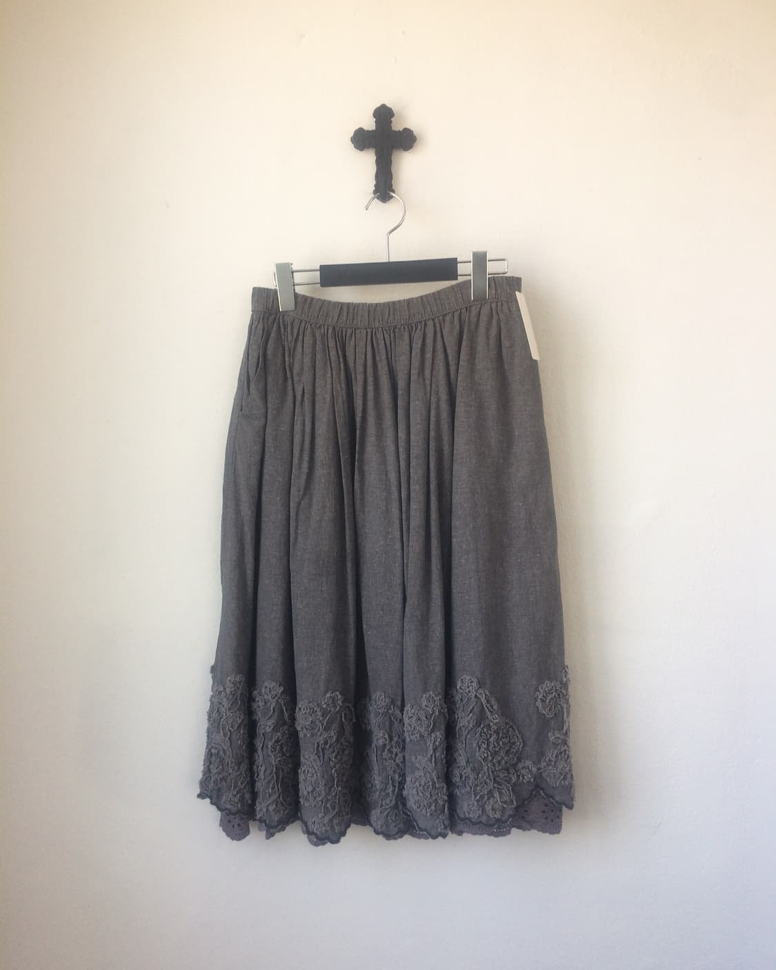 Pattern embroidery point skirt 상품이미지1