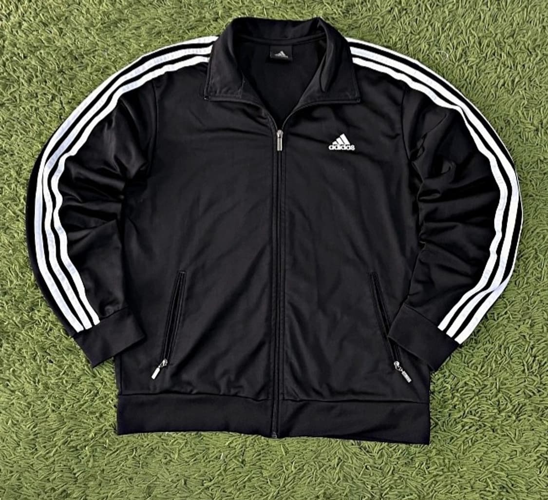 아디다스 블랙 검흰 트랙탑 져지집업 100/L 상품이미지1