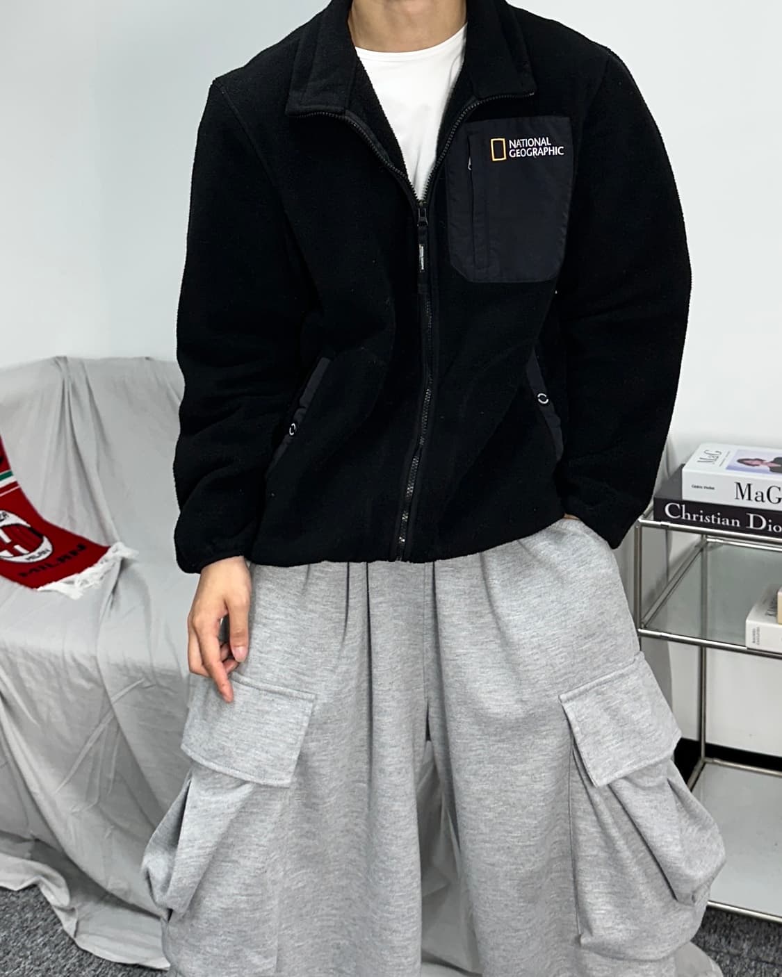 네셔널 지오그래픽 블랙 플리스집업 L 상품이미지2