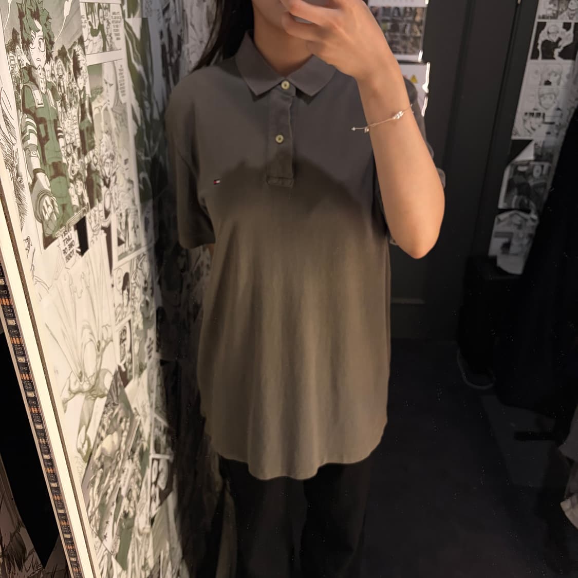 타미힐피거 그레이 반팔 카라 티셔츠 상품이미지3