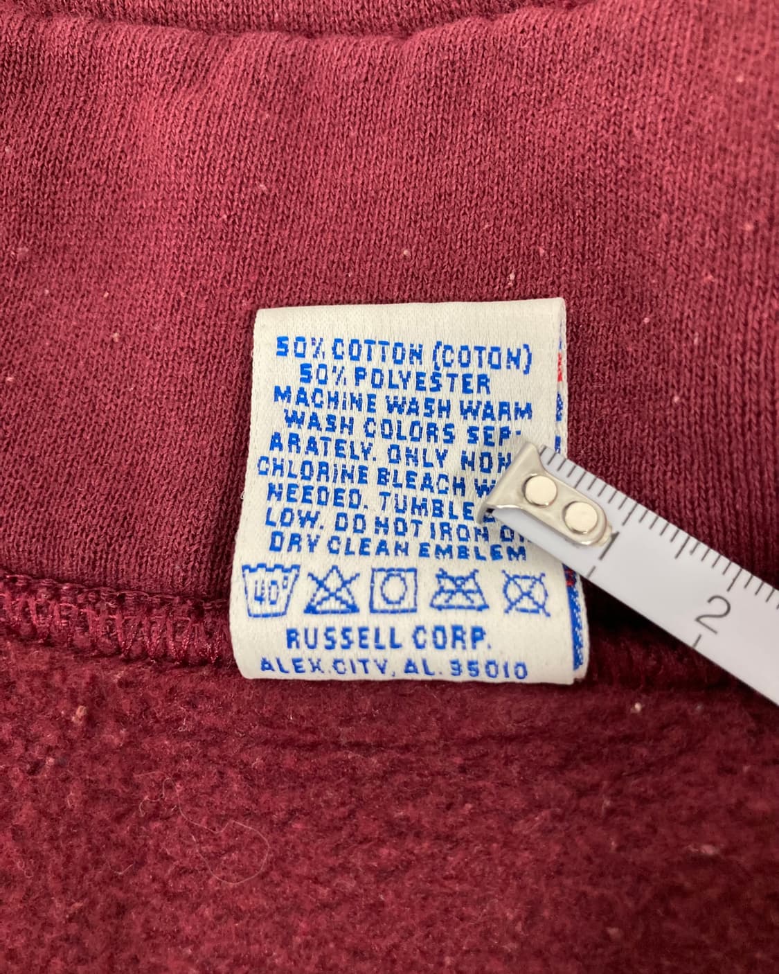90s Russell 1/4 Sweatshirt (burgundy) 상품이미지4