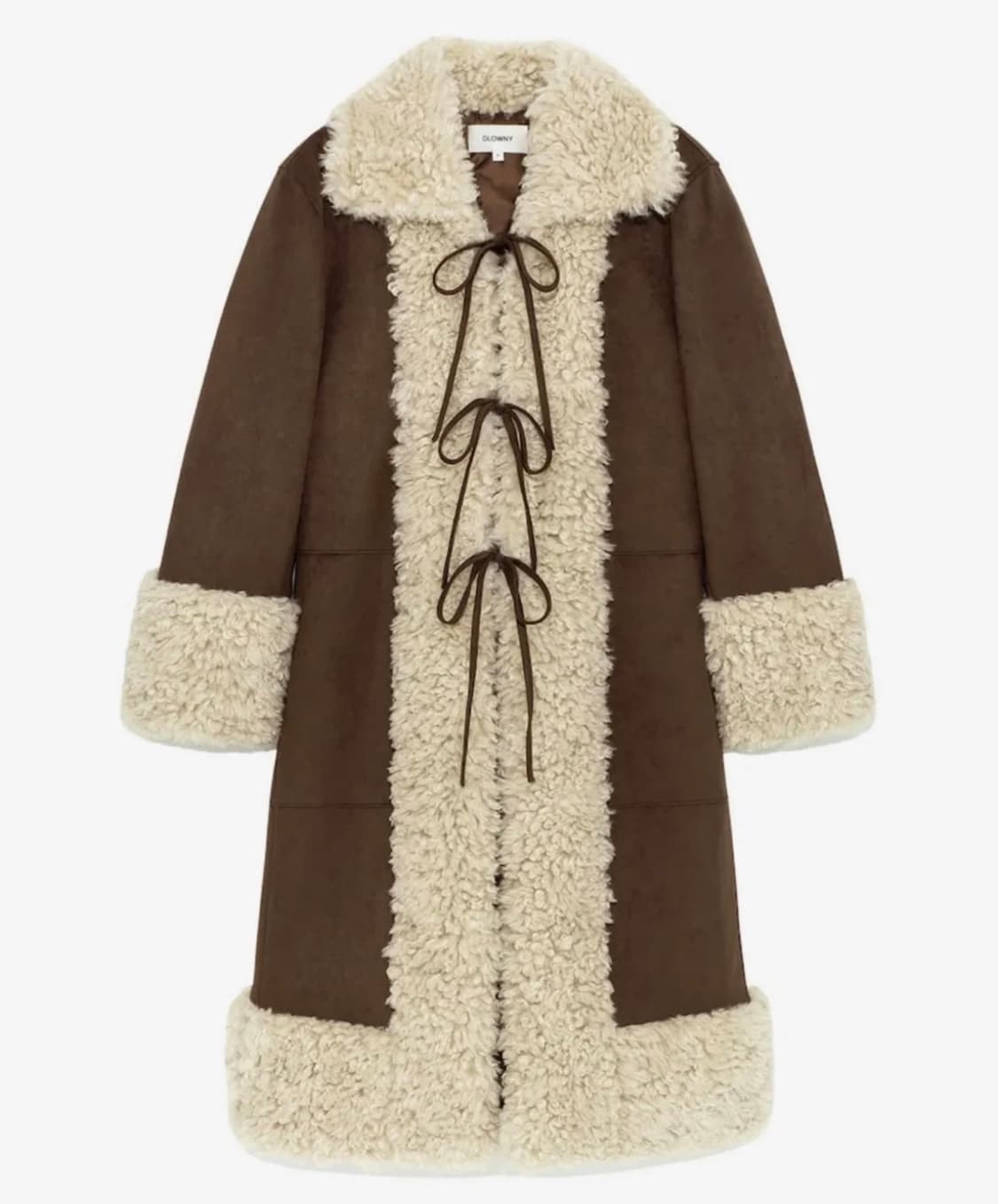 글로니 퍼 무스탕 코트 OLSEN FUR 브라운 상품이미지2