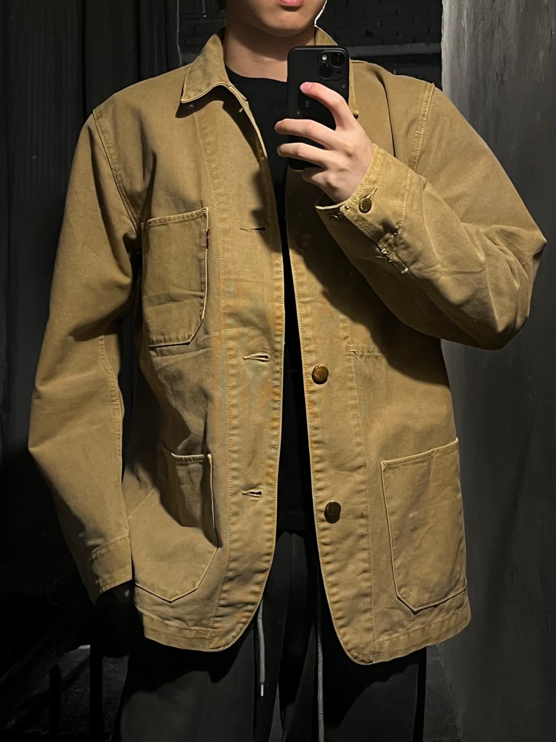 리바이스 라이트베이지 멀티포켓 아메카지 카라넥 워크자켓 L 상품이미지2