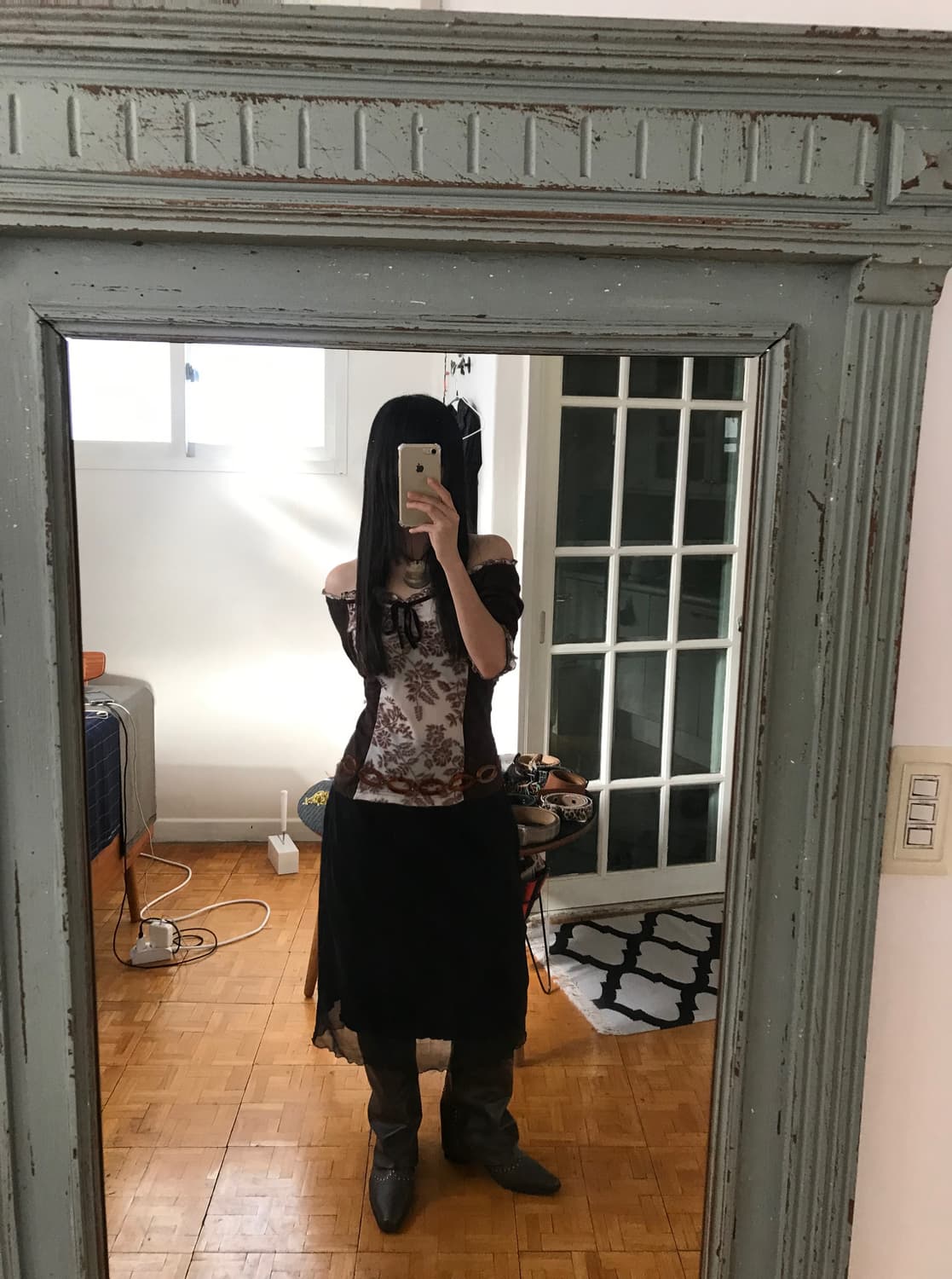 vintage off-shoulder pattern top 상품이미지6