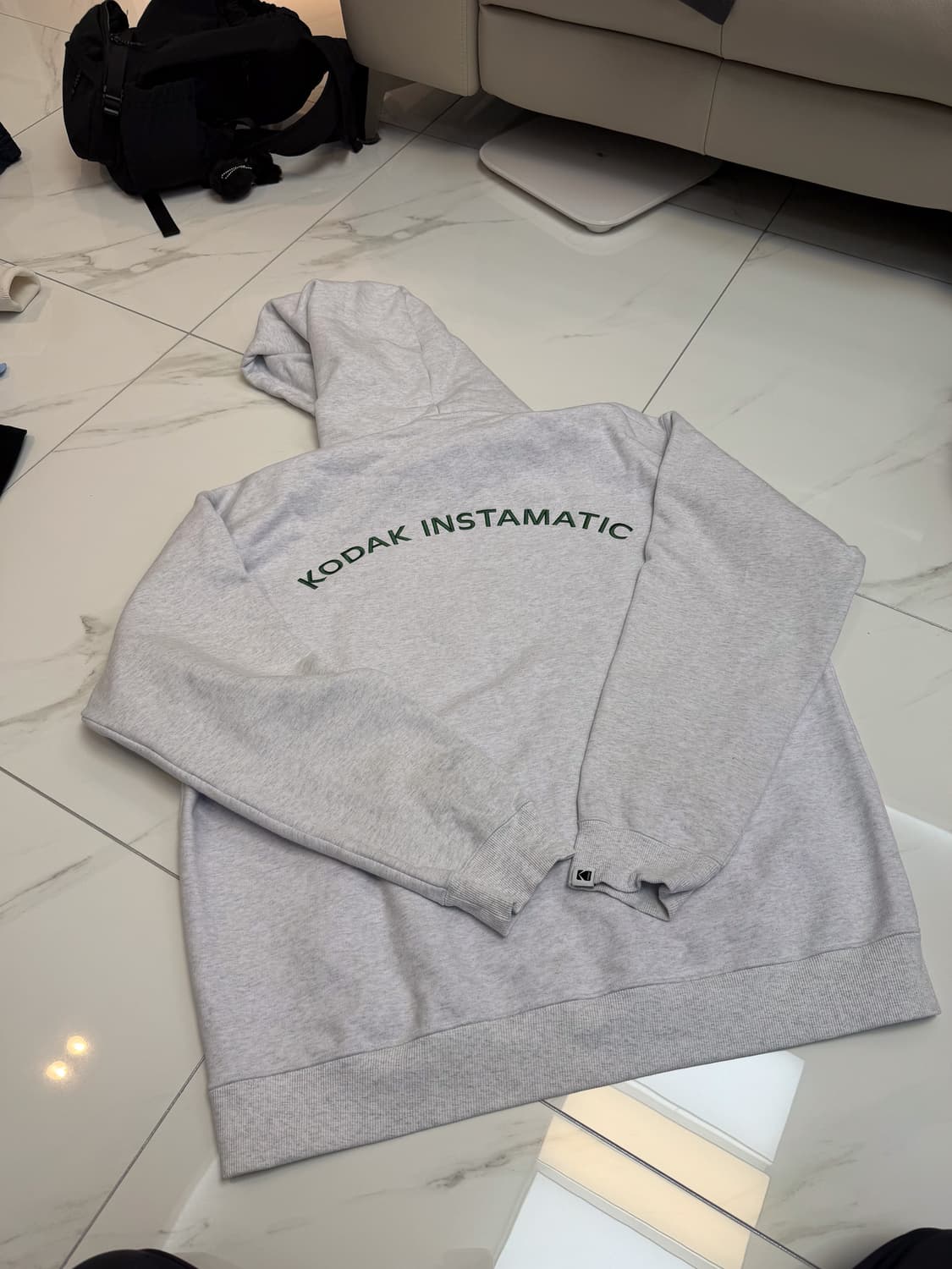 [2XL] 코닥 로고 후드티 멜란지 그레이 상품이미지2